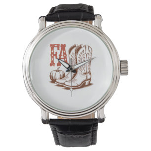 Herfst Autumn Cowgirl Pumpkin Horloge