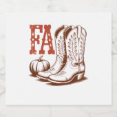 Herfst Autumn Cowgirl Pumpkin Sparkling Wijnetiket (Enkel label)