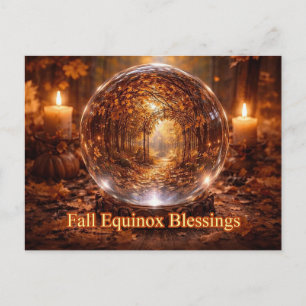 Herfst Autumn Equinox met Kleurrijk Loof Briefkaart