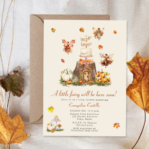 Herfst Autumn Fairy Woodland Girl Baby shower Kaart