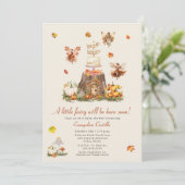 Herfst Autumn Fairy Woodland Girl Baby shower Kaart (Staand voorkant)
