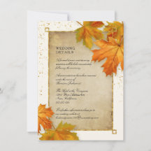 Herfst Autumn Falling Leaf Elegant Wedding Details