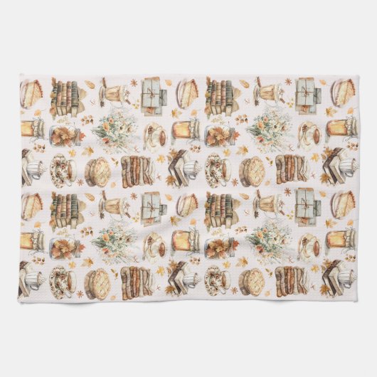 Herfst Autumn Favoriete Essentiële Esthetische Pat Theedoek (Horizontaal)