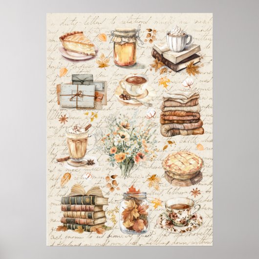 Herfst Autumn Favorites Essentials Esthetisch Poster (Voorkant)