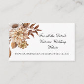 Herfst Autumn Floral laat de website van het huwel Informatiekaartje (Voorkant)