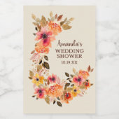 Herfst Autumn Floral Swag Mini Wijn Etiket (Enkel label)