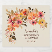 Herfst Autumn Floral Swag Sparkling Wijnetiket (Enkel label)