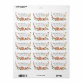 Herfst Autumn Floral Waterverf Terracotta Foliage  Etiket (Full Sheet)