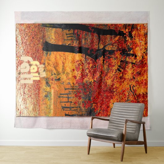 Herfst Autumn Forest Uitzicht Wandkleed (In Situ (horizontaal))