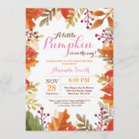 Herfst Autumn Girl Baby shower Uitnodiging