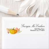 Herfst Autumn Gold Pumpkin Waterverf Etiket (Insitu)