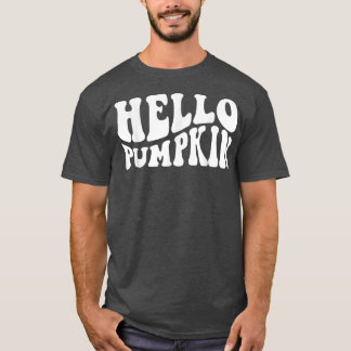 Herfst Autumn Hallo Pumpkin Retro WavyThanksgiving T-shirt
