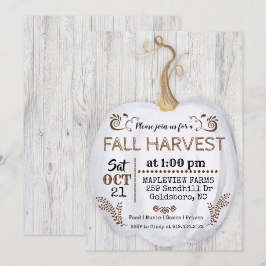 Herfst Autumn Harvest Festival Uitnodiging (Voorkant / Achterkant)
