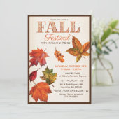 Herfst Autumn Harvest Festival verlaat uitnodiging (Staand voorkant)