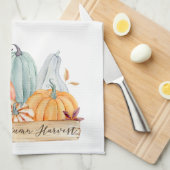 Herfst Autumn Harvest Green Pumpkins Theedoek (Quarter Fold)