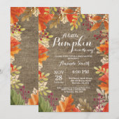 Herfst Autumn Jute Baby Shower Uitnodiging (Voorkant / Achterkant)