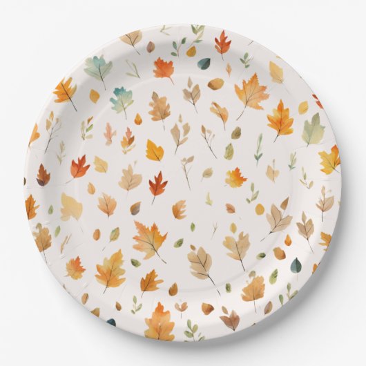 Herfst Autumn Leaf | Papieren Bordje (Voorkant)