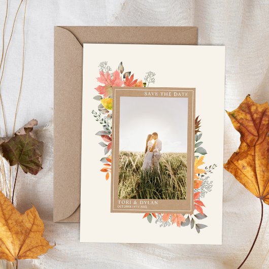 Herfst Autumn Leaves Foliage Weduwfoto Save The Date