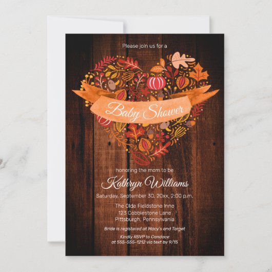 Herfst | Autumn Leaves | Pompoenen Baby shower I Kaart (Voorkant)