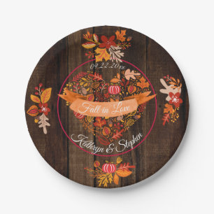 Herfst Autumn Leaves Pumpkin Wood Herfst in Love N Papieren Bordje