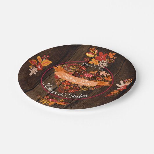 Herfst Autumn Leaves Pumpkin Wood Herfst in Love N Papieren Bordje (Gekanteld)