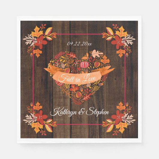 Herfst Autumn Leaves Pumpkins Herfst in Liefde | N Servet (Voorkant)