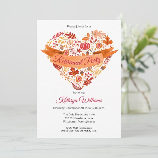 Herfst | Autumn Leaves | Pumpkins Retirement Party Kaart (Staand voorkant)