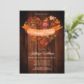 Herfst Autumn Leaves Pumpkins Wood Retirement Part Kaart (Staand voorkant)