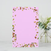 HERFST/AUTUMN LEAVES, Roze Briefpapier (Staand voorkant)