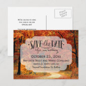 Herfst Autumn Leaves Rustic Wedding Save The Date Aankondigingskaart (Voorkant / Achterkant)