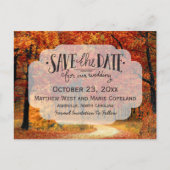 Herfst Autumn Leaves Rustic Wedding Save The Date Aankondigingskaart (Voorkant)