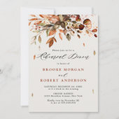 Herfst Autumn Leaves Rustiek Country Repetial Dinn Kaart (Voorkant)