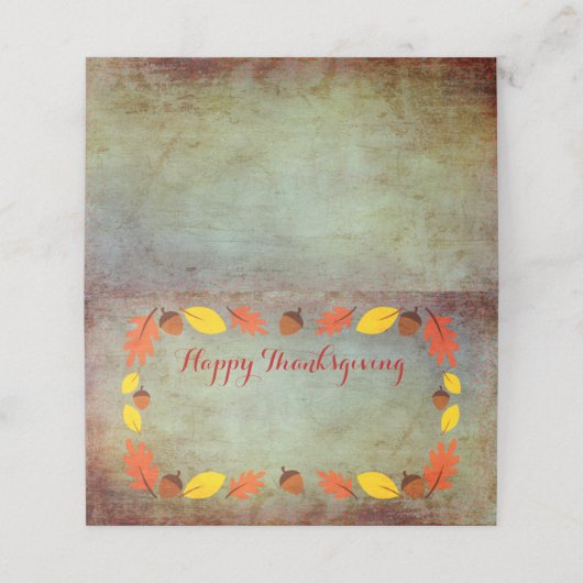 Herfst Autumn Leaves Thanksgiving Naam Kaarten Plaatskaartje (Buitenkant ongevouwen)