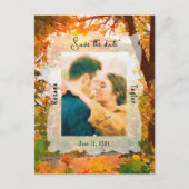 Herfst Autumn Leaves Wedding Photo Save the Date Briefkaart (Voorkant)