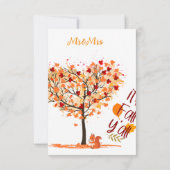Herfst Autumn Leaves Wedding RSVP Kaart (Achterkant)