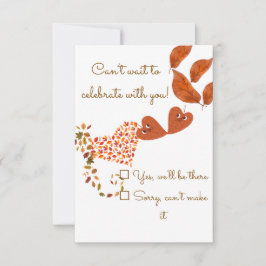 Herfst Autumn Leaves Wedding RSVP Kaart