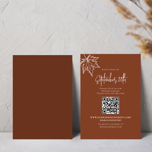 Herfst Autumn Leaves Wedding RSVP QR-code