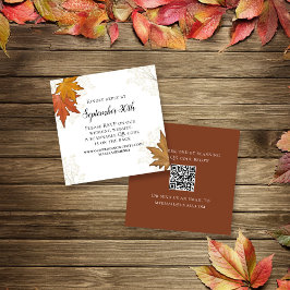 Herfst Autumn Leaves Wedding RSVP QR-code Informatiekaartje