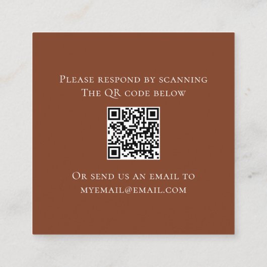 Herfst Autumn Leaves Wedding RSVP QR-code Informatiekaartje (Achterkant)