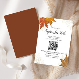 Herfst Autumn Leaves Wedding RSVP QR-code Kaartje