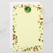 HERFST / AUTUMN LEVERT EMERALD GEMSTONE MONOGRAM BRIEFPAPIER (Voorkant / Achterkant)