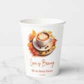 Herfst Autumn Love is het brouwen van koffie Vrijg Papieren Bekers (Achterkant)