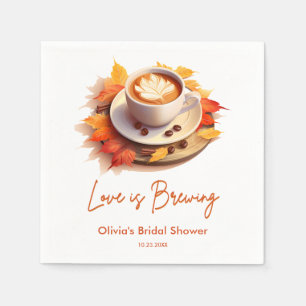 Herfst Autumn Love is het brouwen van koffie Vrijg Servet