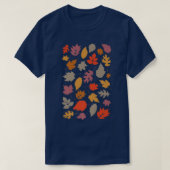 Herfst Autumn Maple laat  Retrostijl achter Dank T-shirt (Design voorkant)