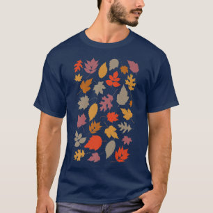 Herfst Autumn Maple laat  Retrostijl achter Dank T-shirt