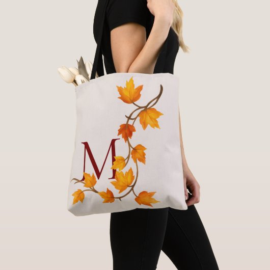 Herfst Autumn Maple Leaves Branch Tote Bag (Dichtbij)