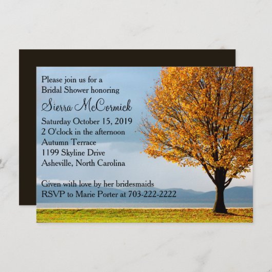 Herfst Autumn Maple Tree Vrijgezellenfeest Kaart (Voorkant / Achterkant)