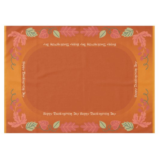 Herfst Autumn Maple verlaat Happy Thanksgiving Tafelkleed (Voorkant (Horizontaal))