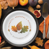 Herfst Autumn Oak verlaat dankbare Thanksgiving Papieren Bordje
