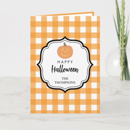 Herfst Autumn Oranje Play Halloween Pumpkin Bedankkaart (Voorkant)